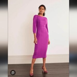Boden Collete Womens Ponte Pencil Dress Size 6 Magenta Purple